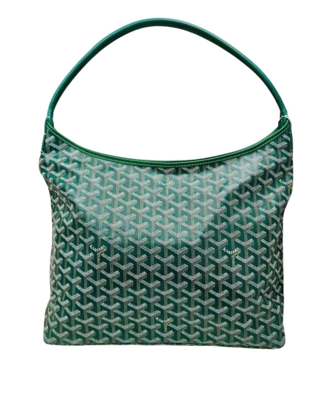 GOYARD Зеленая кожаная сумка с короткими ручками, фото 1