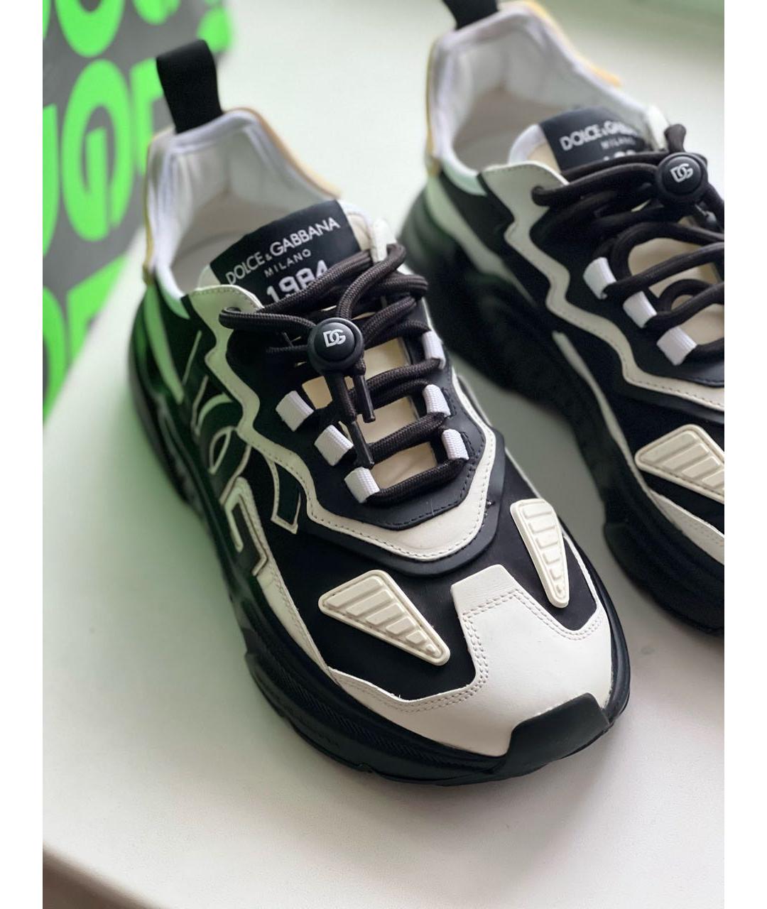 DOLCE&GABBANA Черные текстильные кроссовки, фото 4