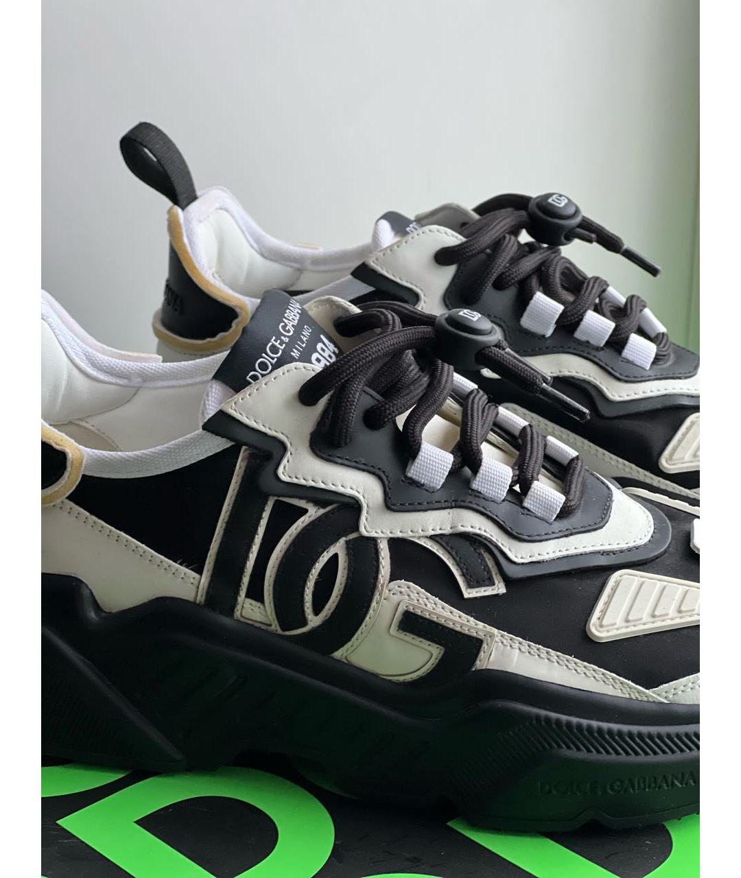 DOLCE&GABBANA Черные текстильные кроссовки, фото 3