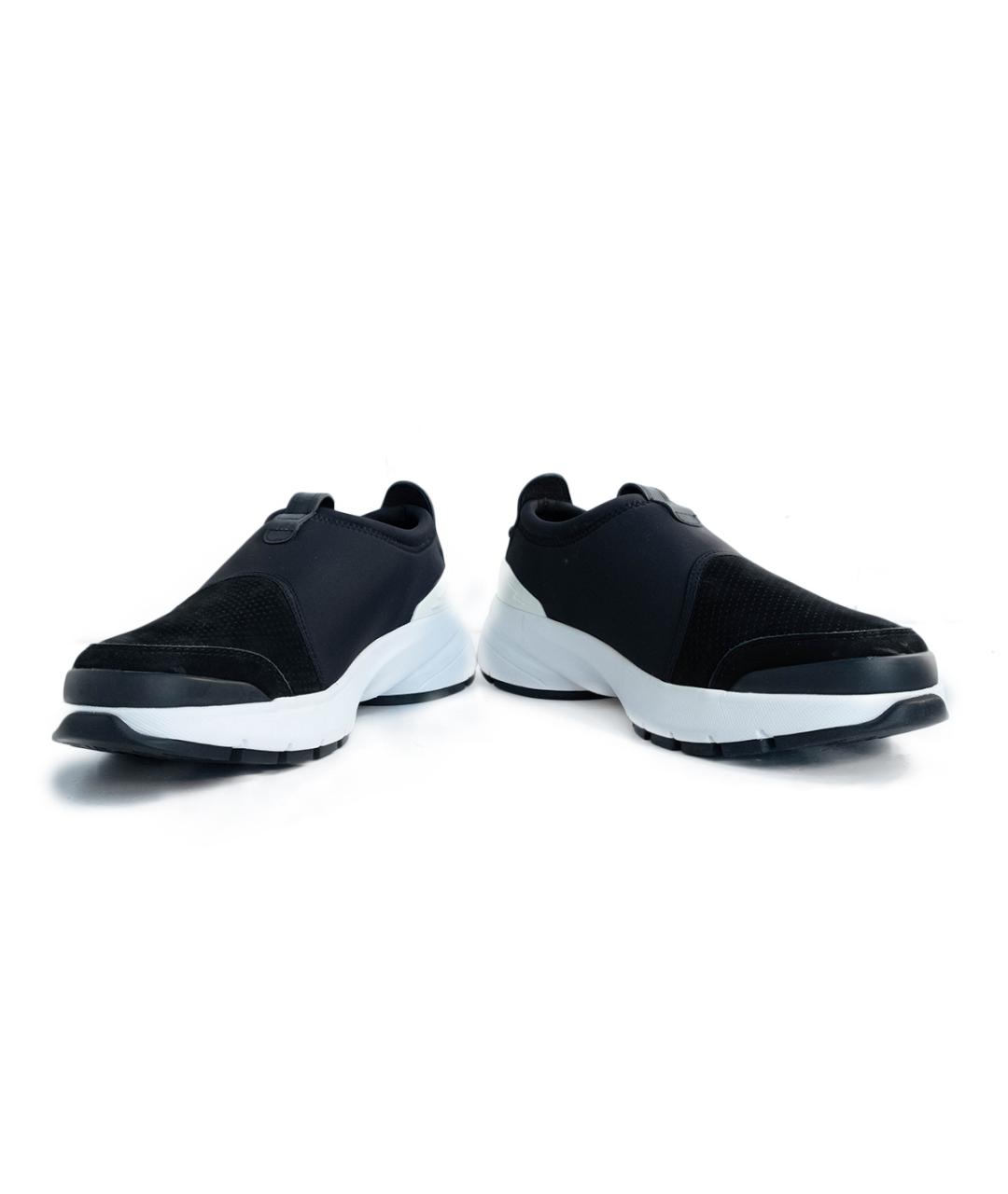 NEIL BARRETT Черные замшевые низкие кроссовки / кеды, фото 4