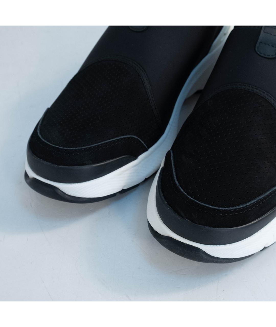 NEIL BARRETT Черные замшевые низкие кроссовки / кеды, фото 3