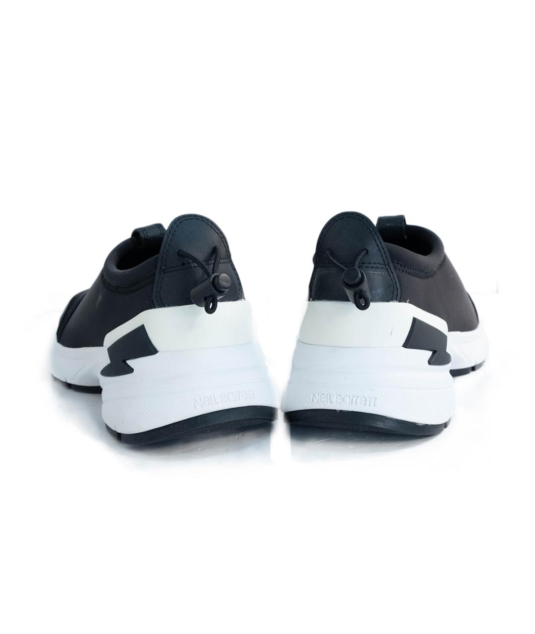 NEIL BARRETT Черные замшевые низкие кроссовки / кеды, фото 5