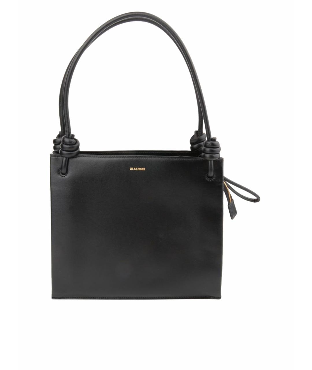 JIL SANDER Черная кожаная сумка с короткими ручками, фото 1