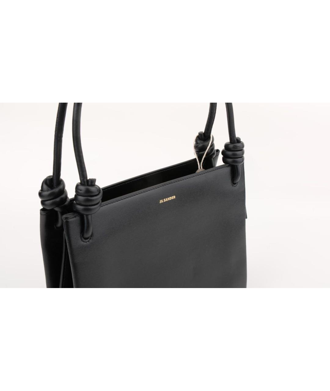 JIL SANDER Черная кожаная сумка с короткими ручками, фото 5