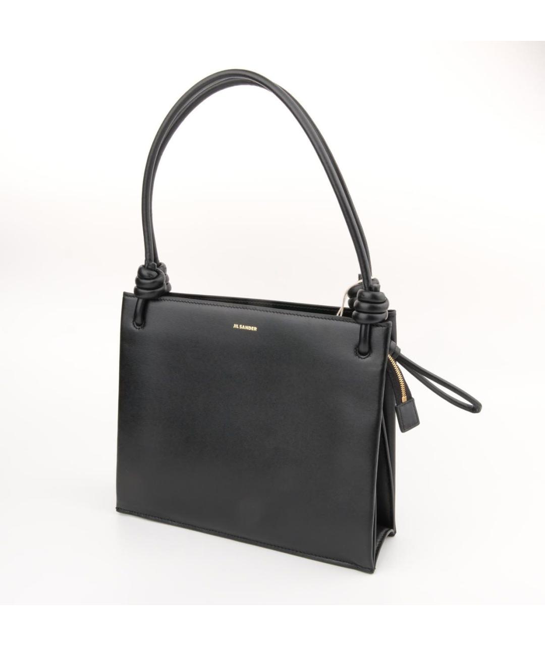 JIL SANDER Черная кожаная сумка с короткими ручками, фото 2