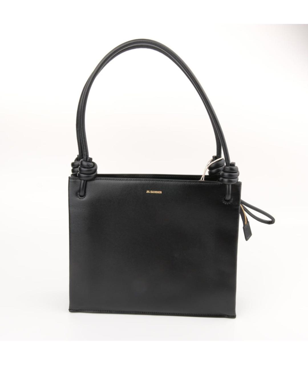 JIL SANDER Черная кожаная сумка с короткими ручками, фото 8