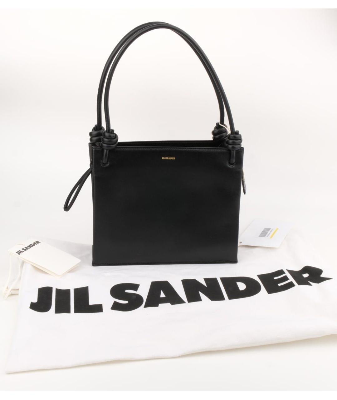 JIL SANDER Черная кожаная сумка с короткими ручками, фото 7