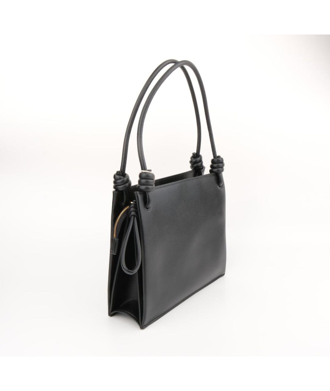 JIL SANDER Черная кожаная сумка с короткими ручками, фото 3