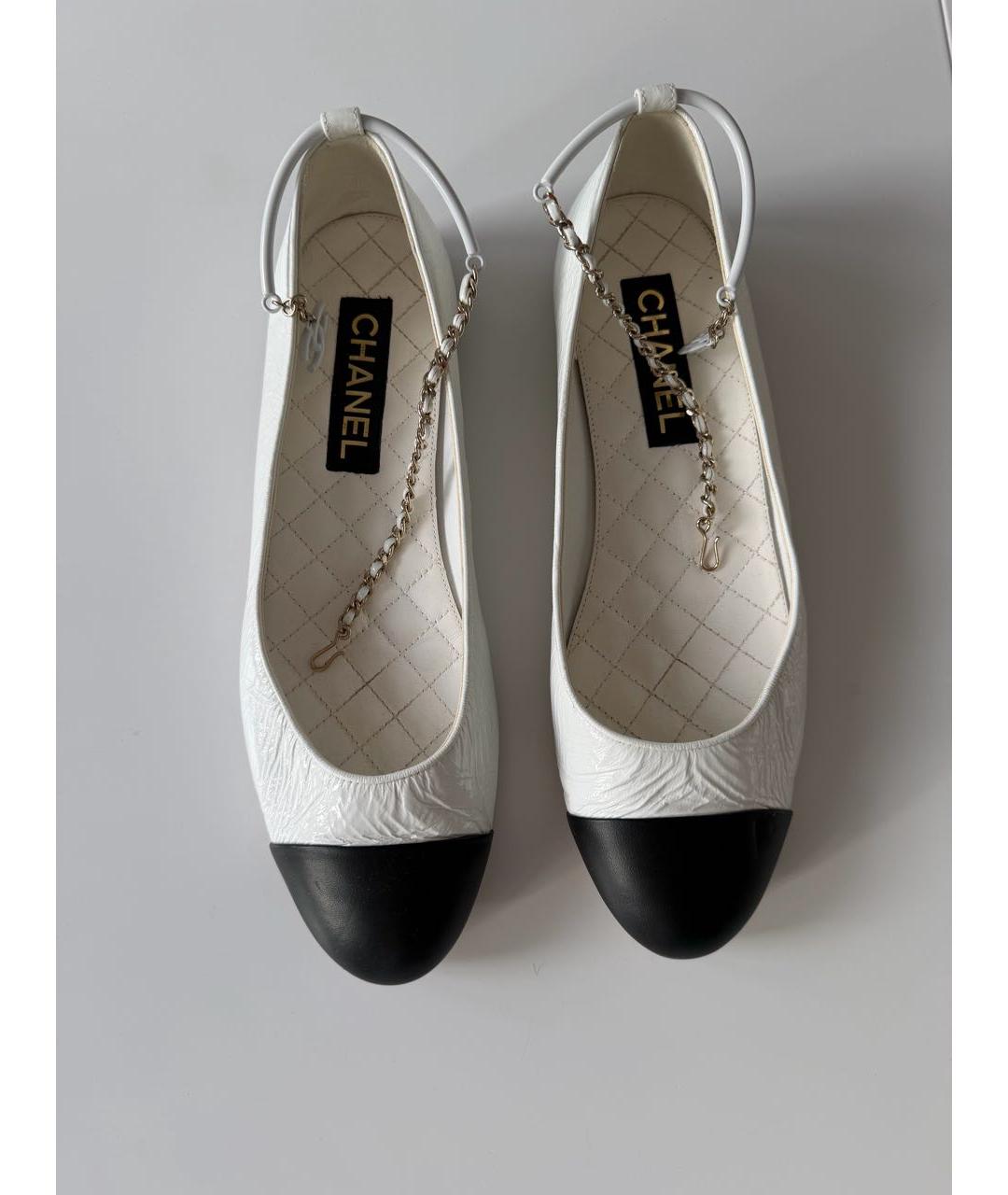 CHANEL Белые кожаные балетки, фото 2