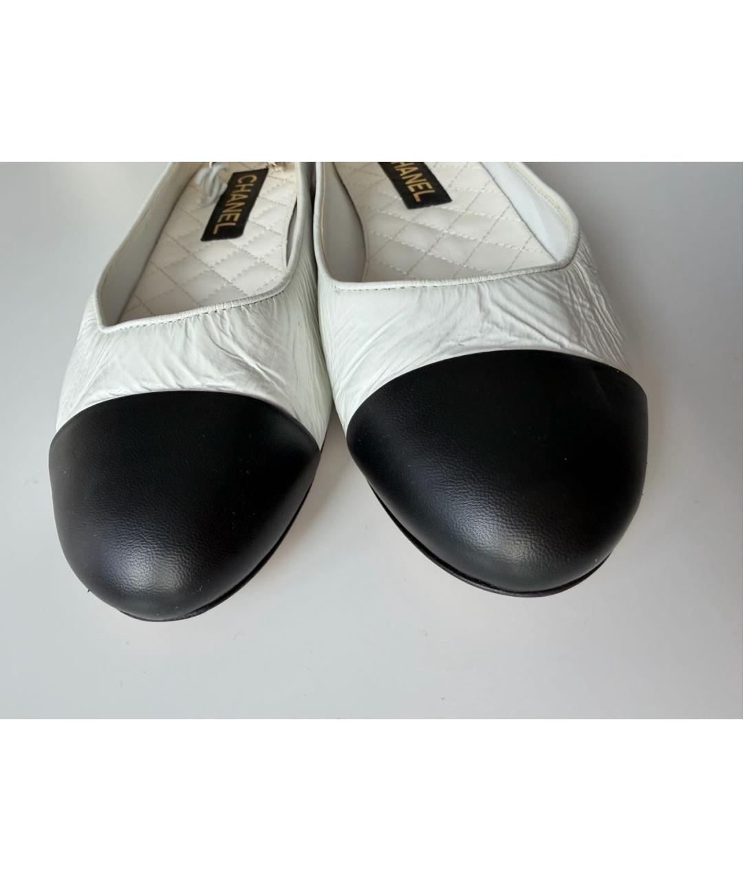 CHANEL Белые кожаные балетки, фото 7