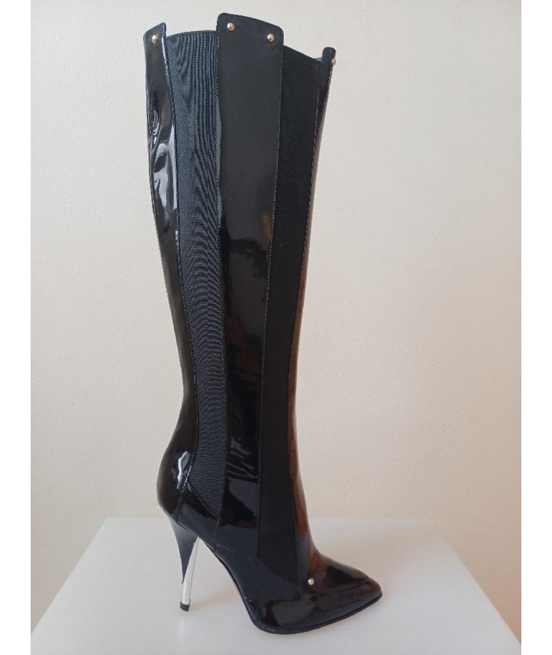 CASADEI Черные сапоги из лакированной кожи, фото 10