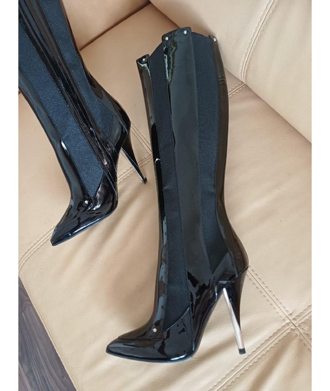 CASADEI Черные сапоги из лакированной кожи, фото 3