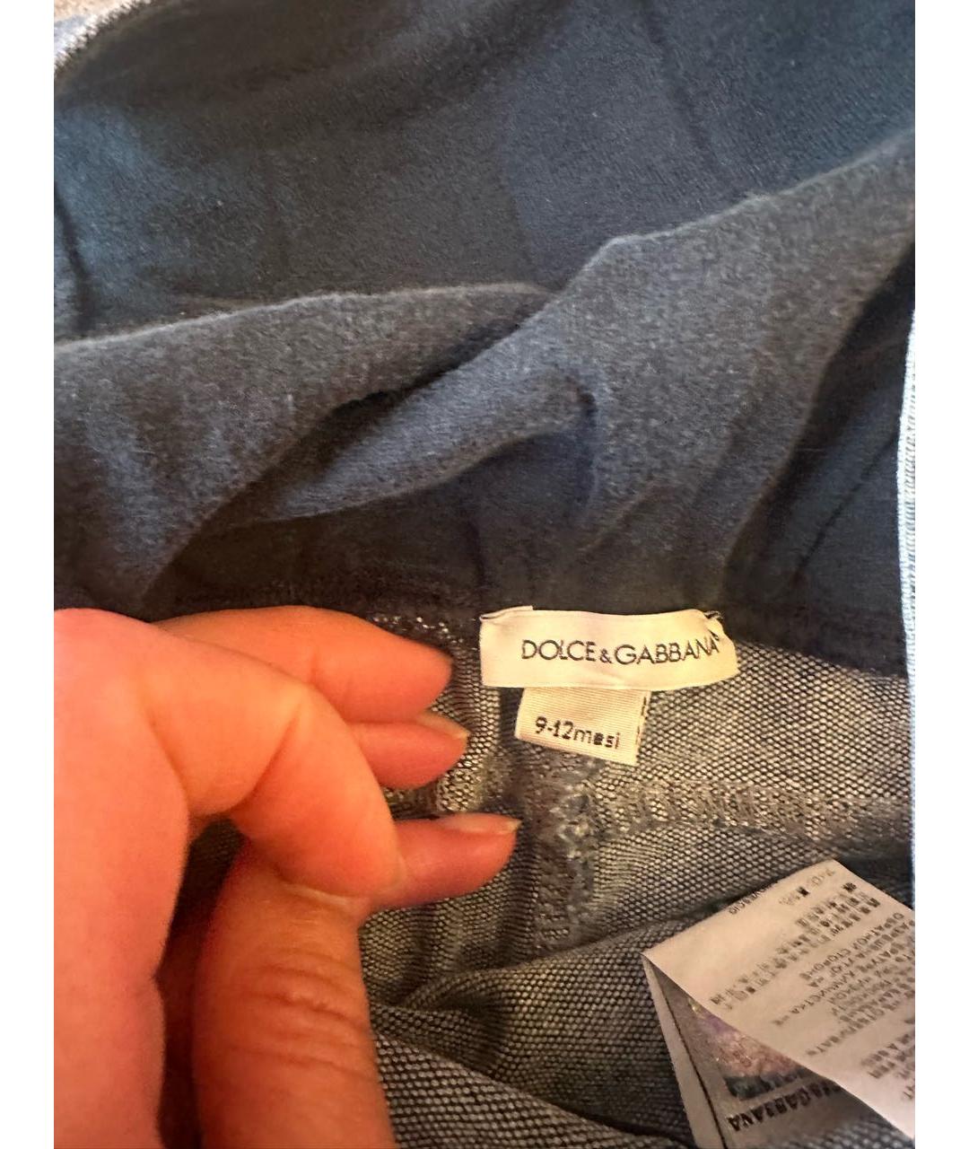 DOLCE & GABBANA KIDS Синий деним комбинезон, фото 4