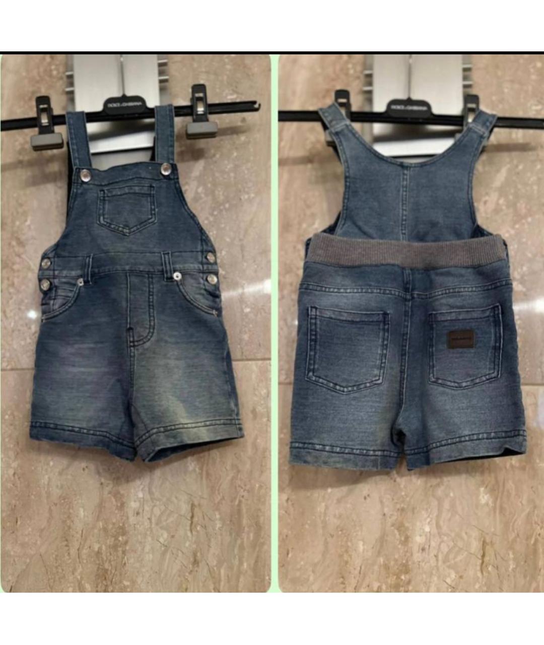 DOLCE & GABBANA KIDS Синий деним комбинезон, фото 5