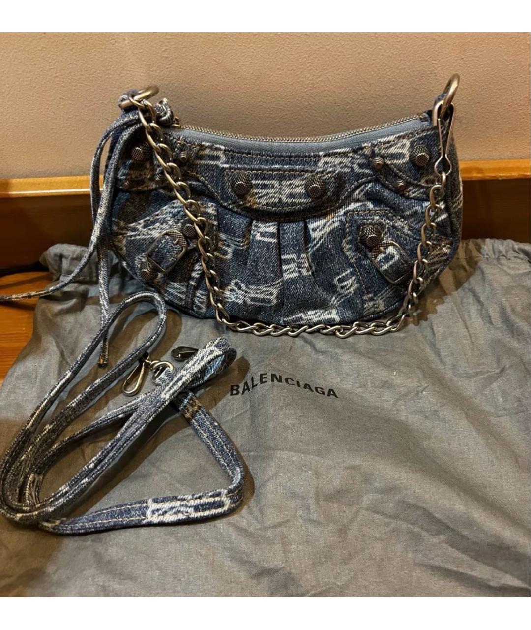 BALENCIAGA Синяя деним сумка через плечо, фото 7