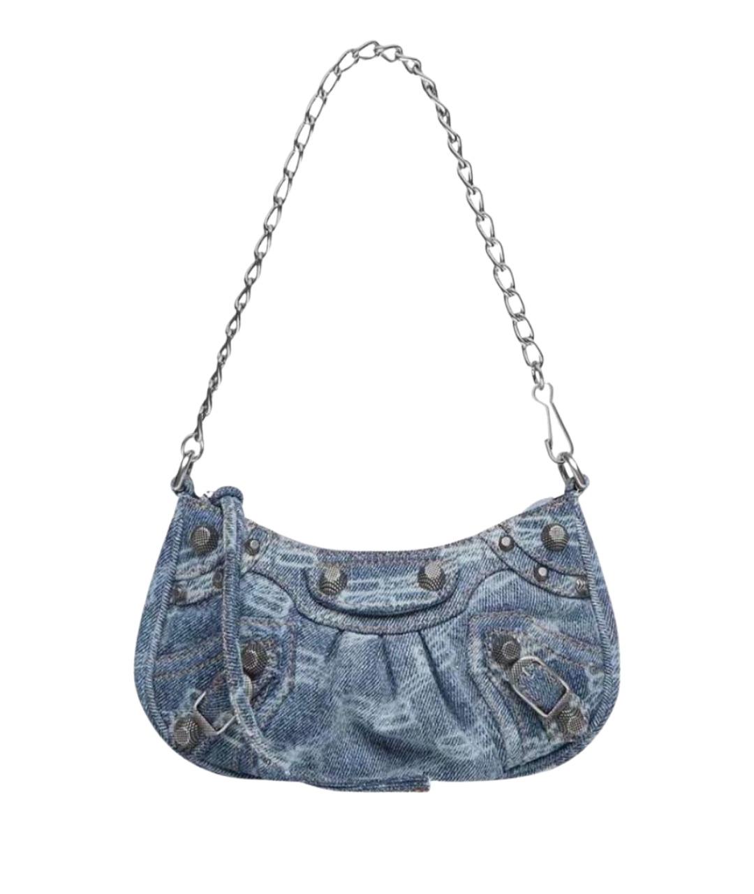 BALENCIAGA Синяя деним сумка через плечо, фото 1