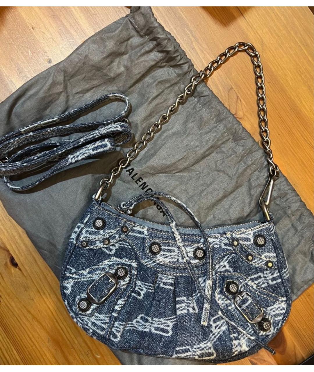 BALENCIAGA Синяя деним сумка через плечо, фото 6