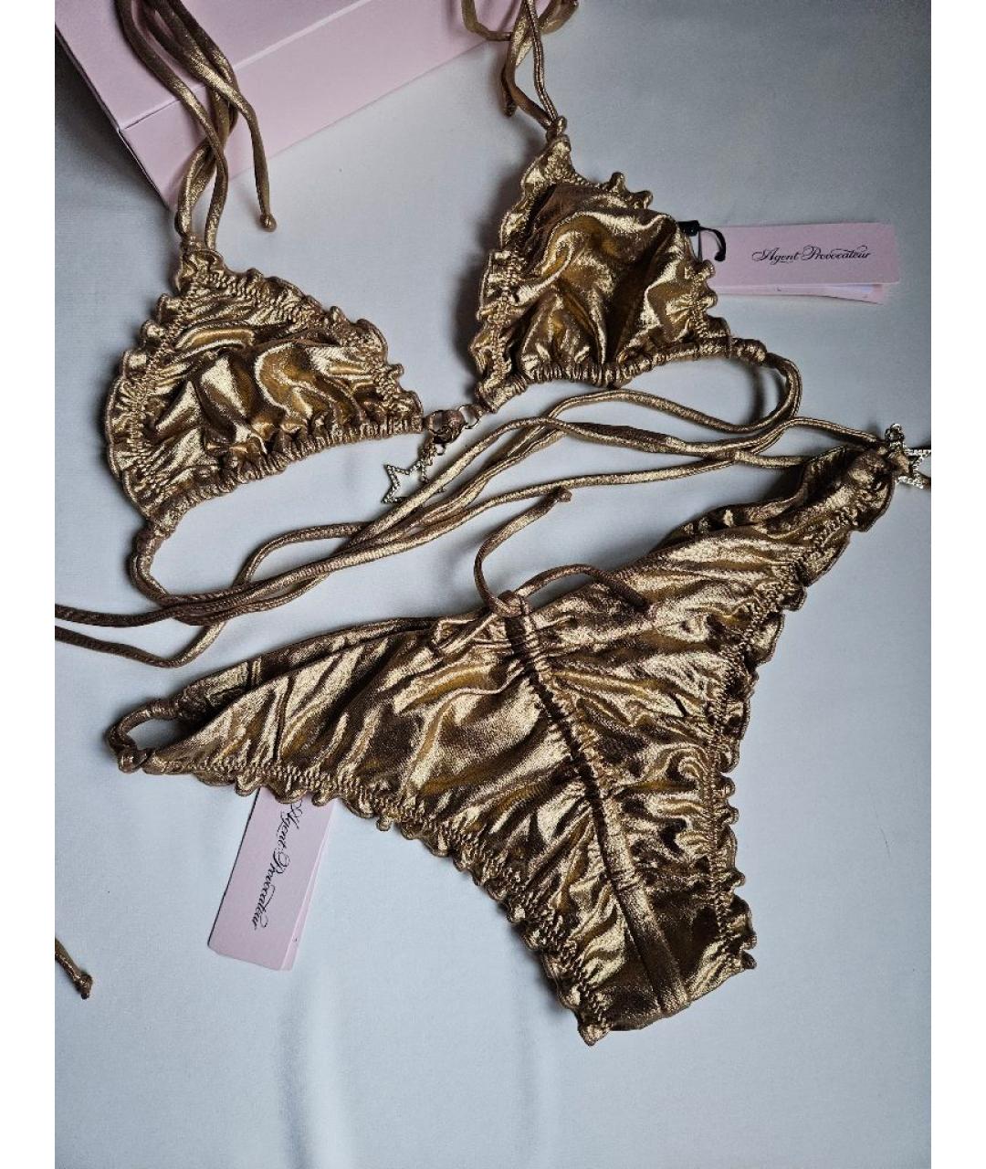 AGENT PROVOCATEUR Золотой полиамидовый купальник, фото 3