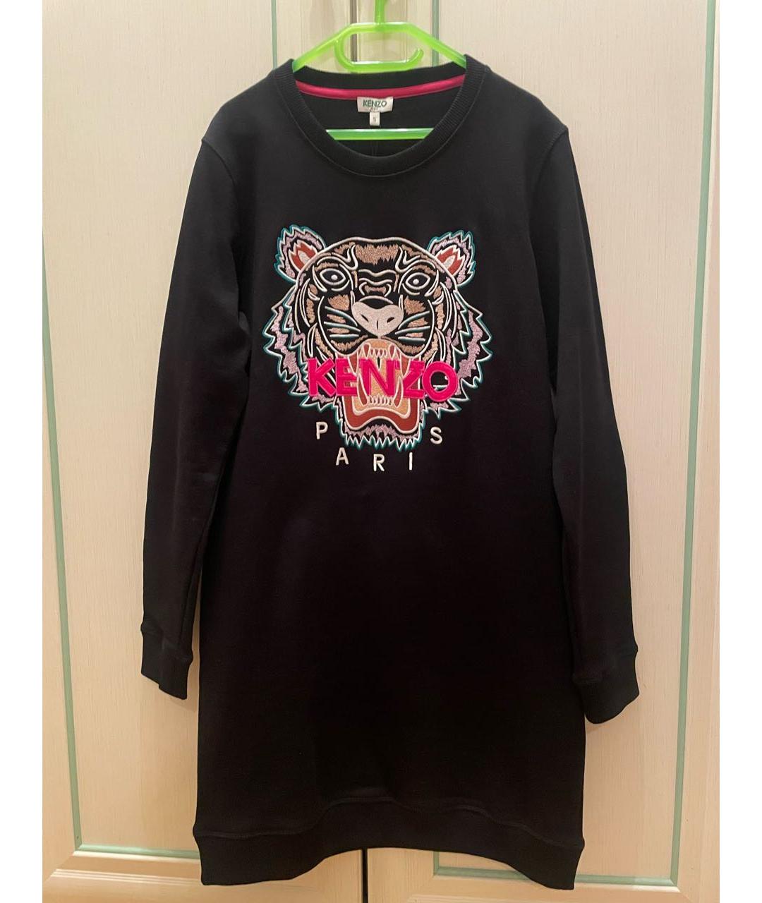 KENZO Черное хлопковое повседневное платье, фото 7