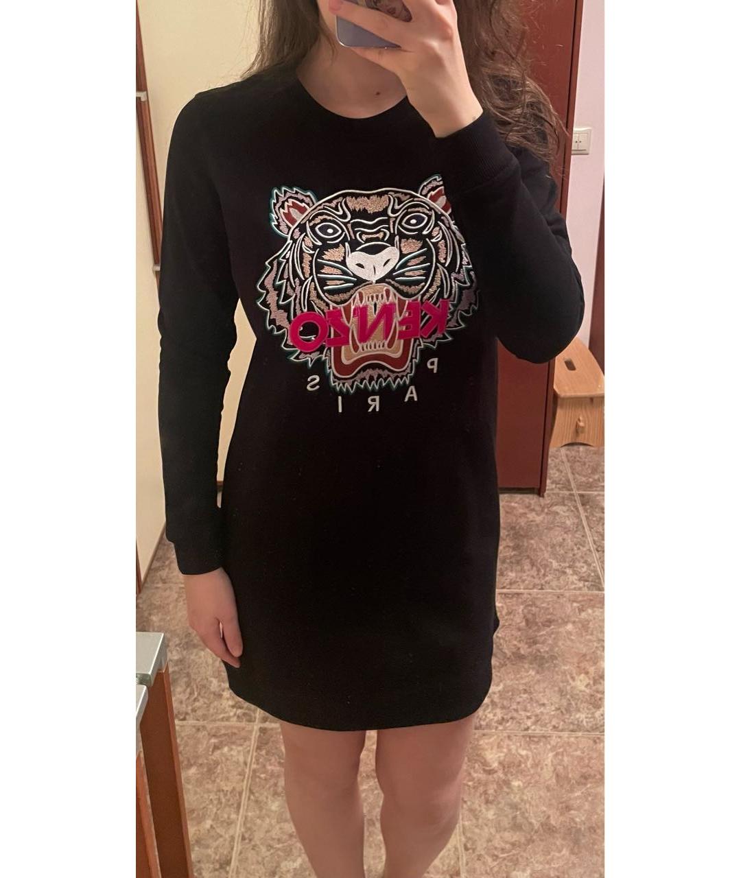 KENZO Черное хлопковое повседневное платье, фото 5