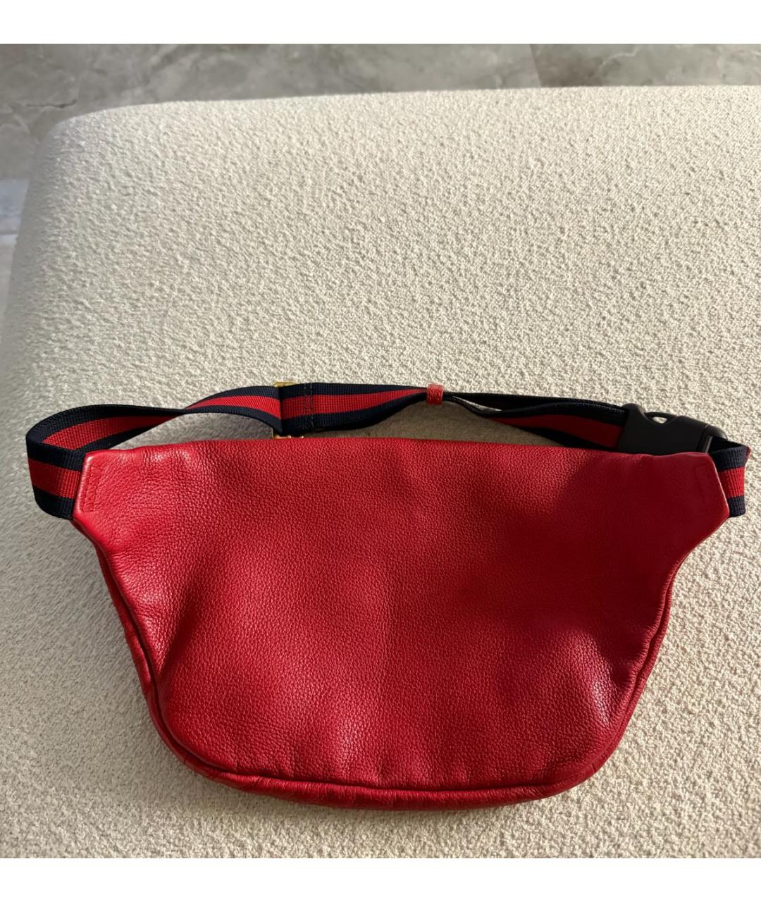 GUCCI Красная кожаная поясная сумка, фото 3