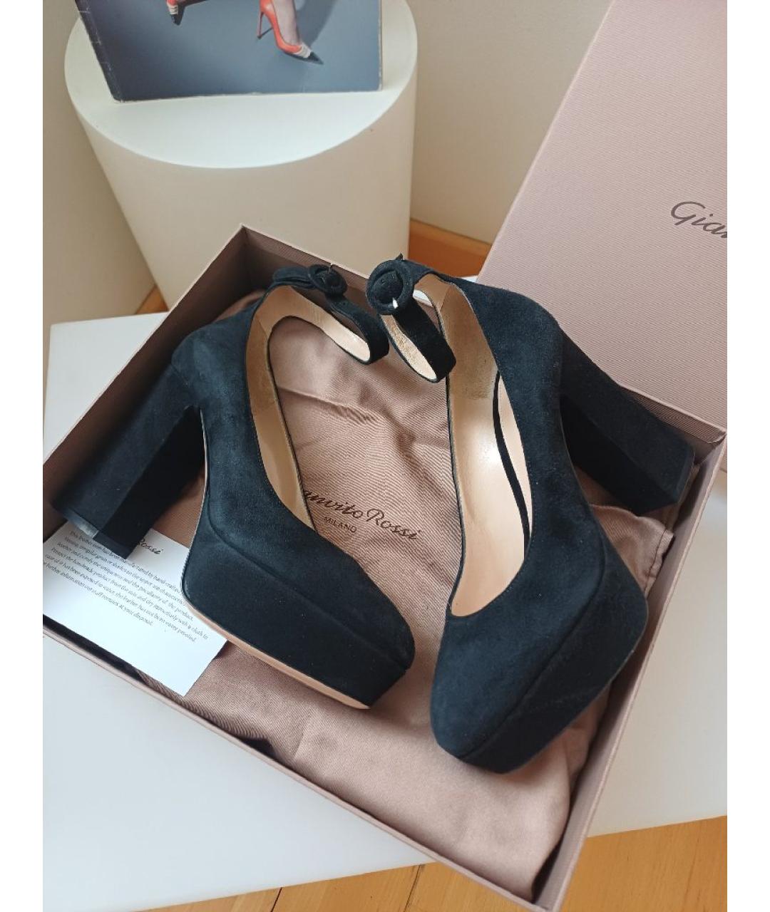 GIANVITO ROSSI Черные замшевые туфли, фото 5