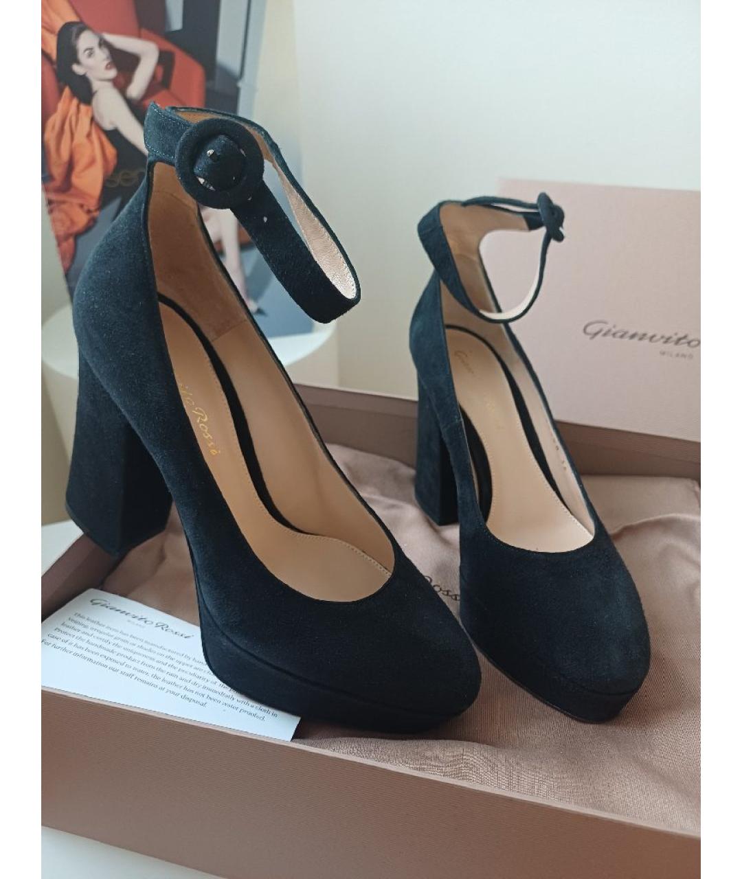 GIANVITO ROSSI Черные замшевые туфли, фото 3