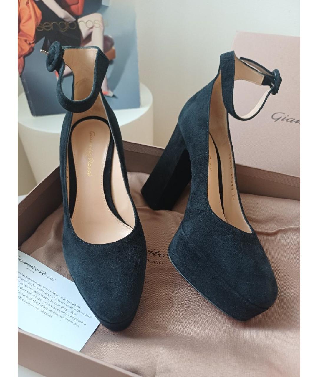 GIANVITO ROSSI Черные замшевые туфли, фото 2