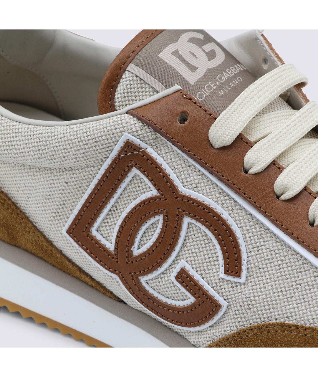 DOLCE&GABBANA Бежевые низкие кроссовки / кеды, фото 4