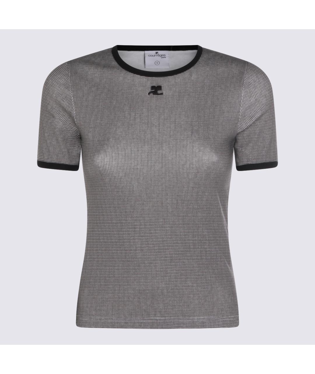 COURREGES Антрацитовая хлопковая футболка, фото 4