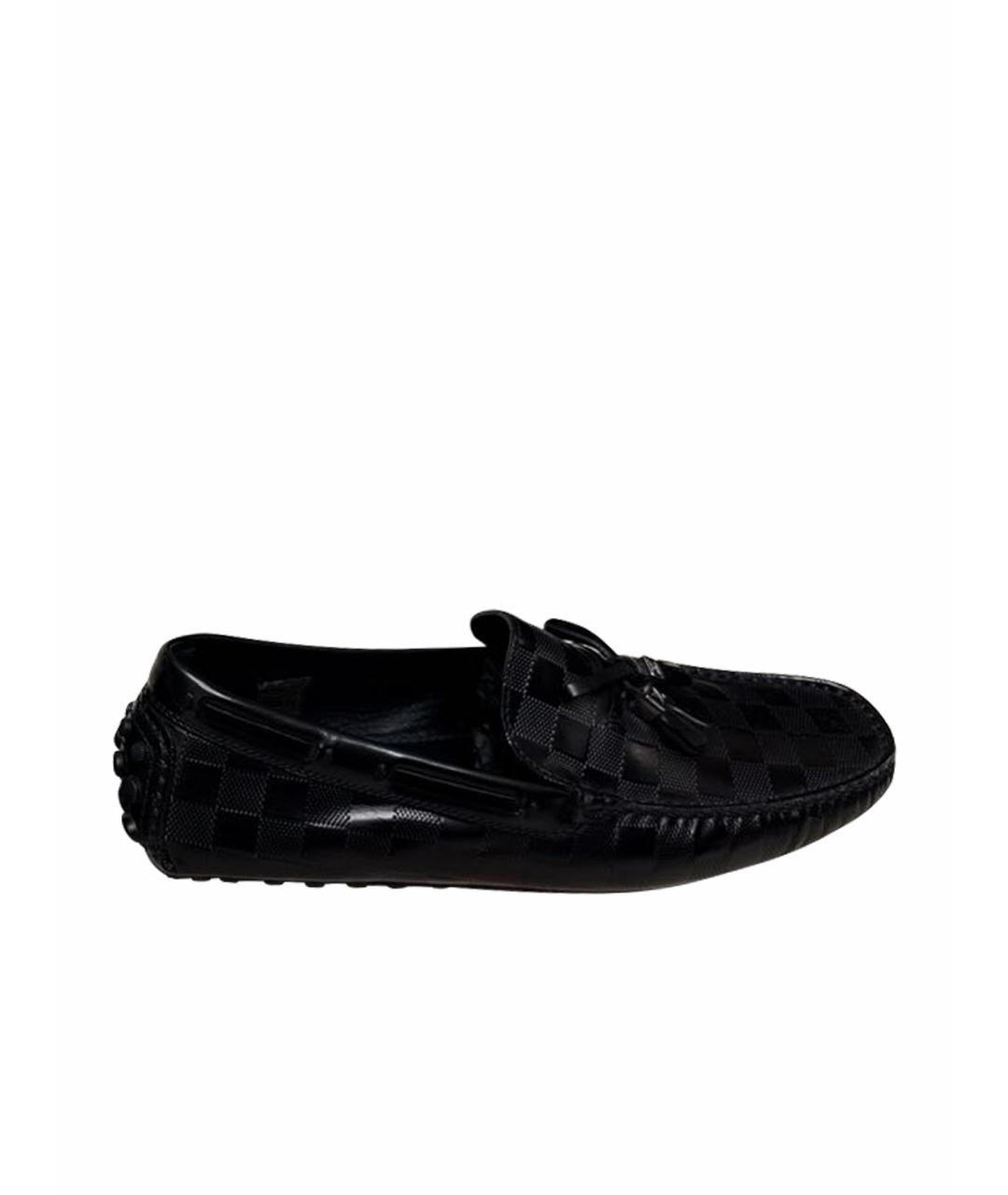 LOUIS VUITTON Черные мокасины из лакированной кожи, фото 1