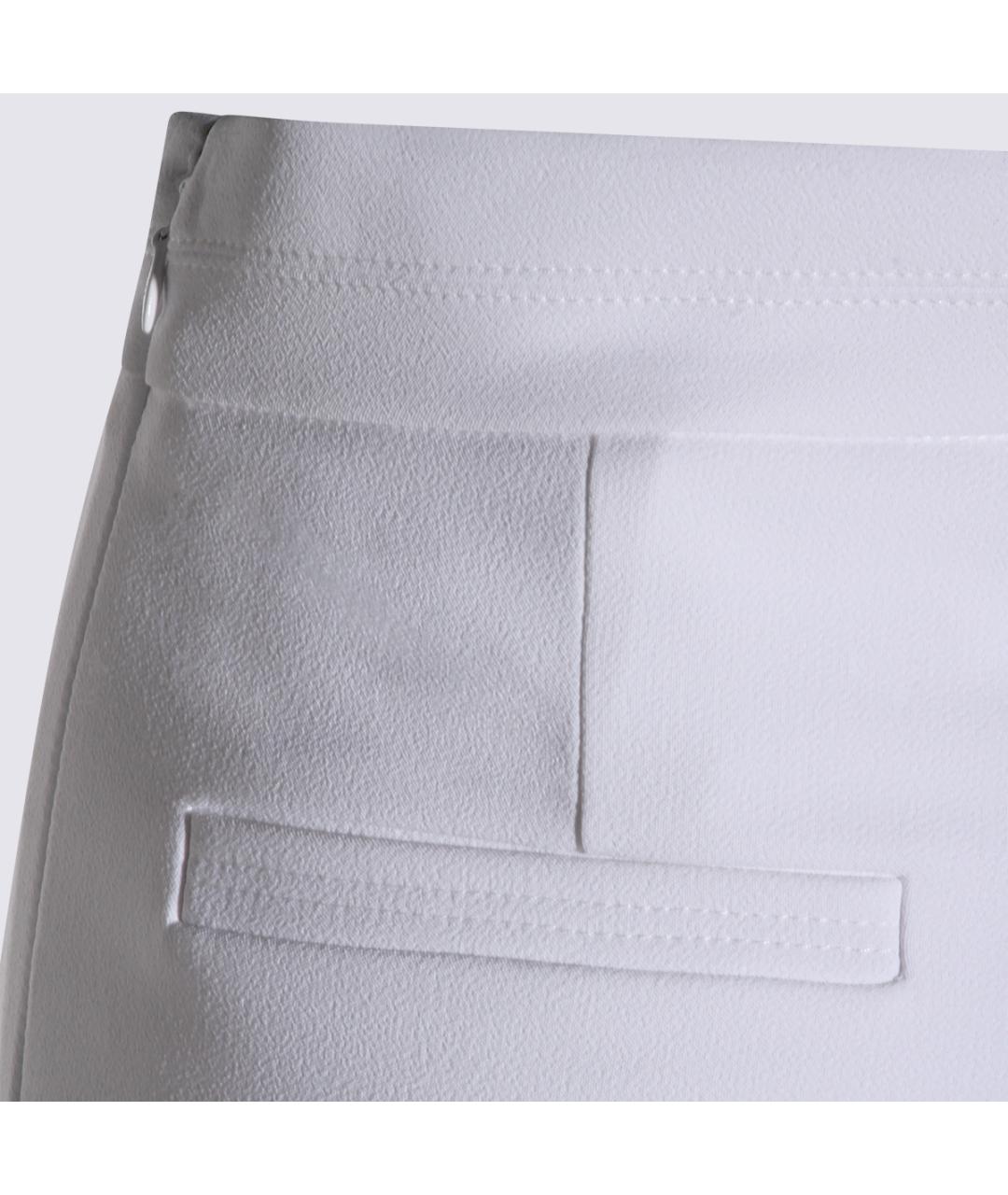 ELISABETTA FRANCHI Белые прямые брюки, фото 4