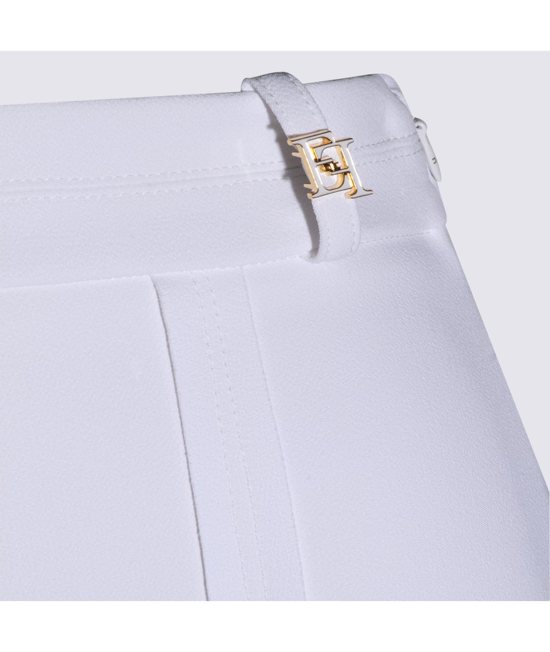 ELISABETTA FRANCHI Белые прямые брюки, фото 3