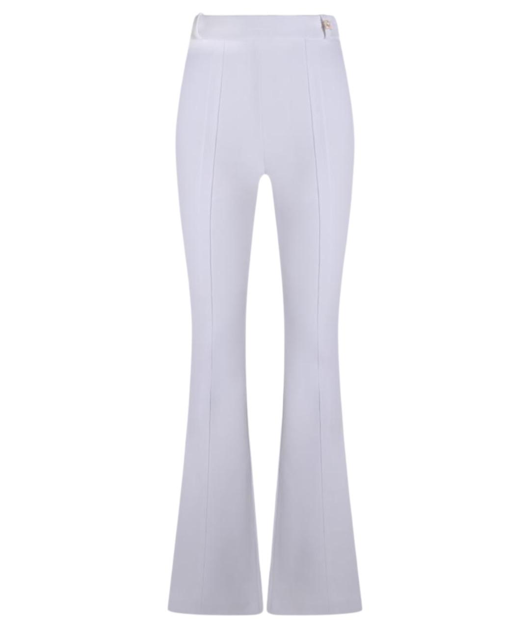 ELISABETTA FRANCHI Белые прямые брюки, фото 1