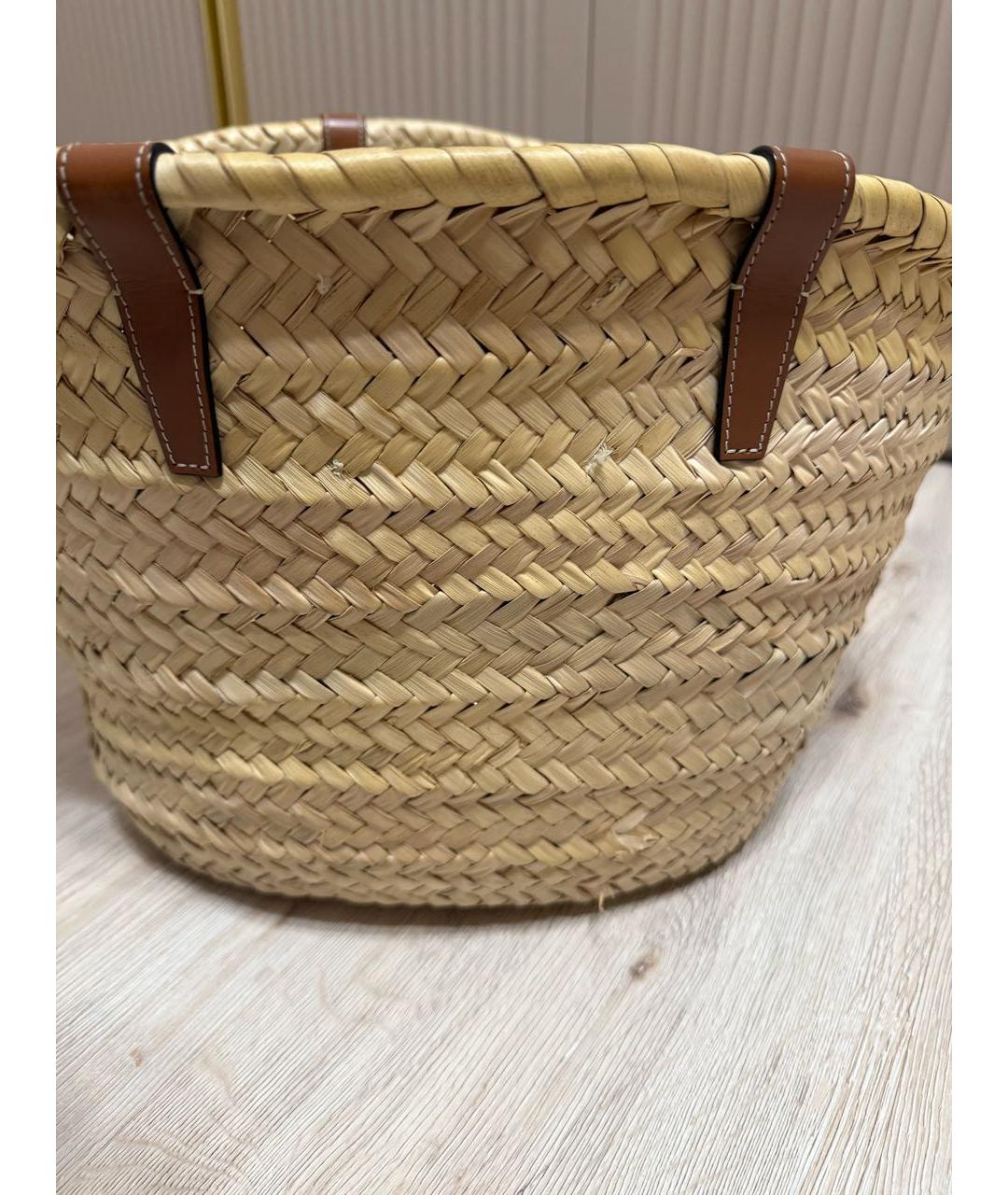 CELINE Бежевая пелетеная пляжная сумка, фото 3