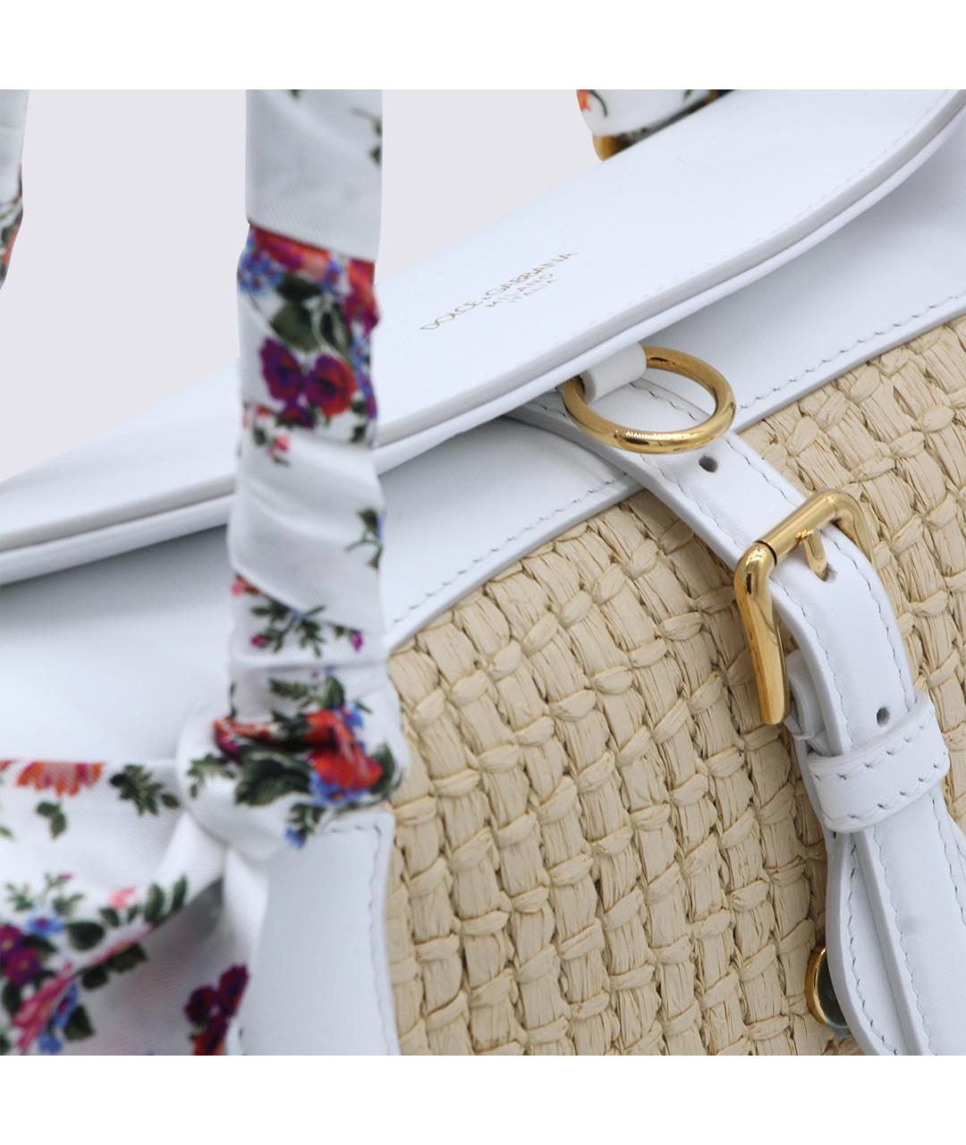 DOLCE&GABBANA Бежевая пелетеная сумка тоут, фото 4