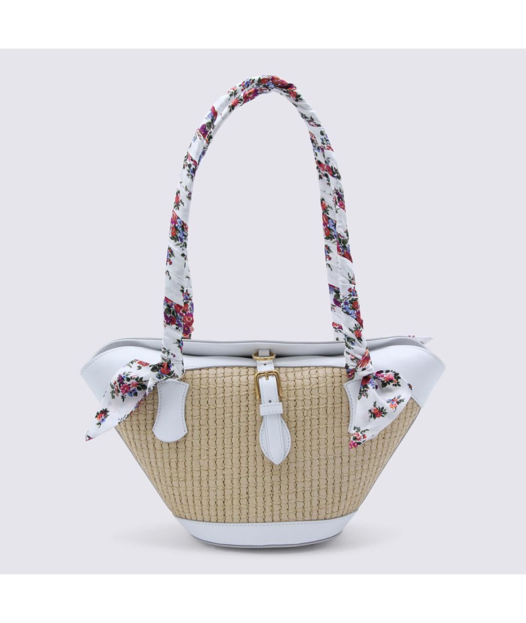 DOLCE&GABBANA Бежевая пелетеная сумка тоут, фото 5