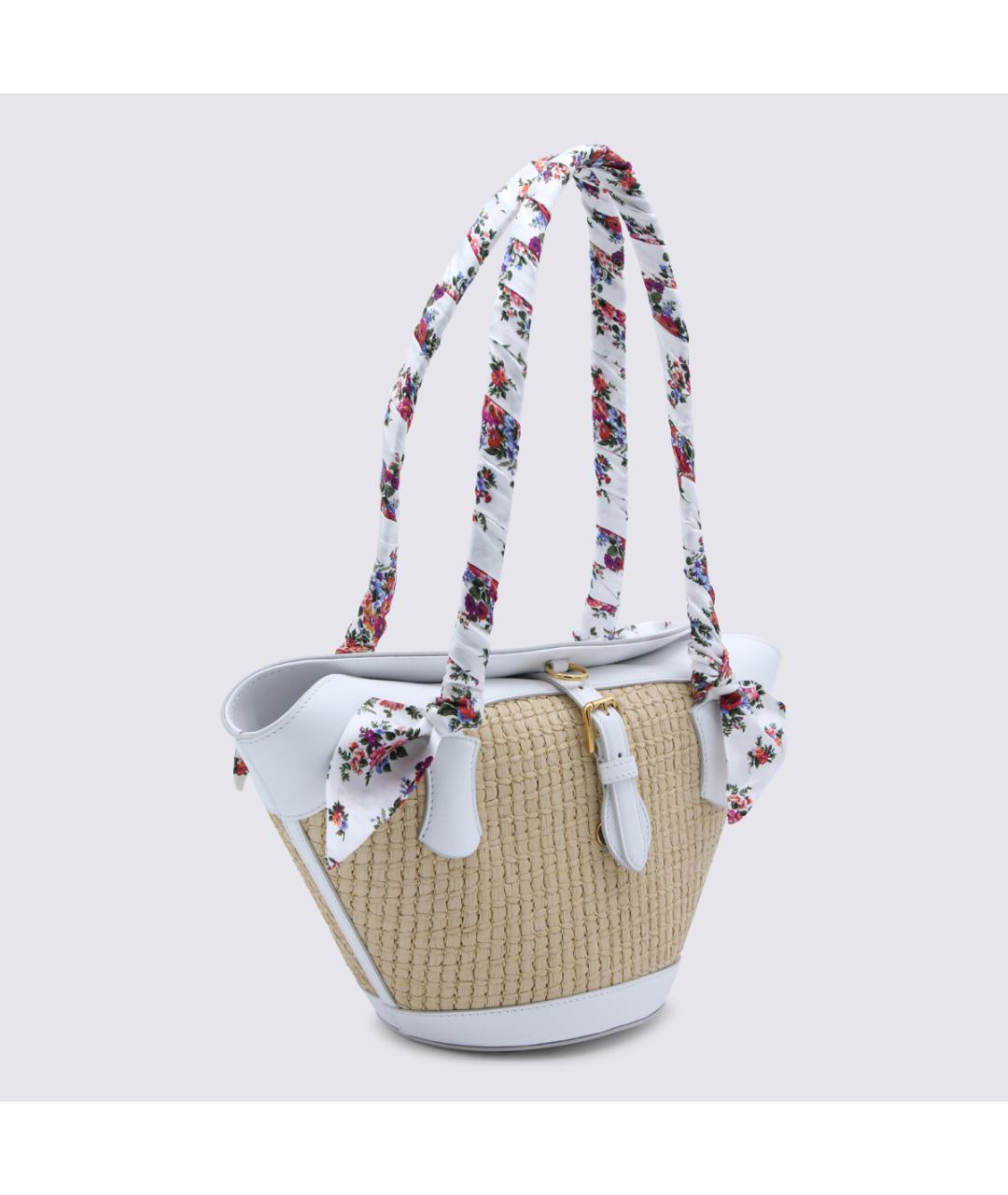 DOLCE&GABBANA Бежевая пелетеная сумка тоут, фото 2