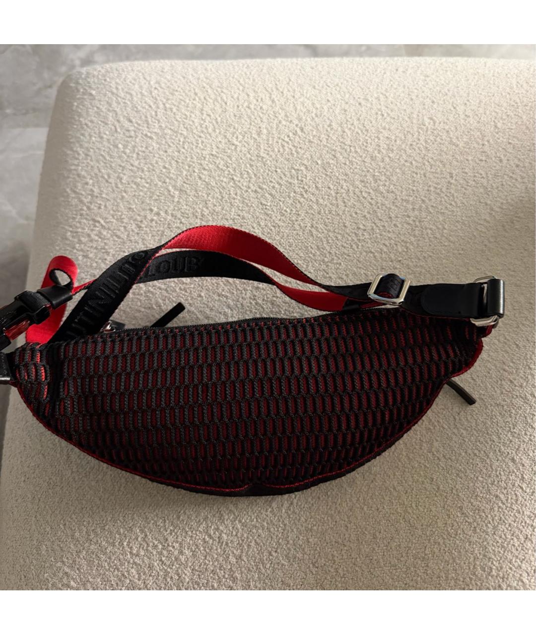 CHRISTIAN LOUBOUTIN Черная тканевая поясная сумка, фото 3