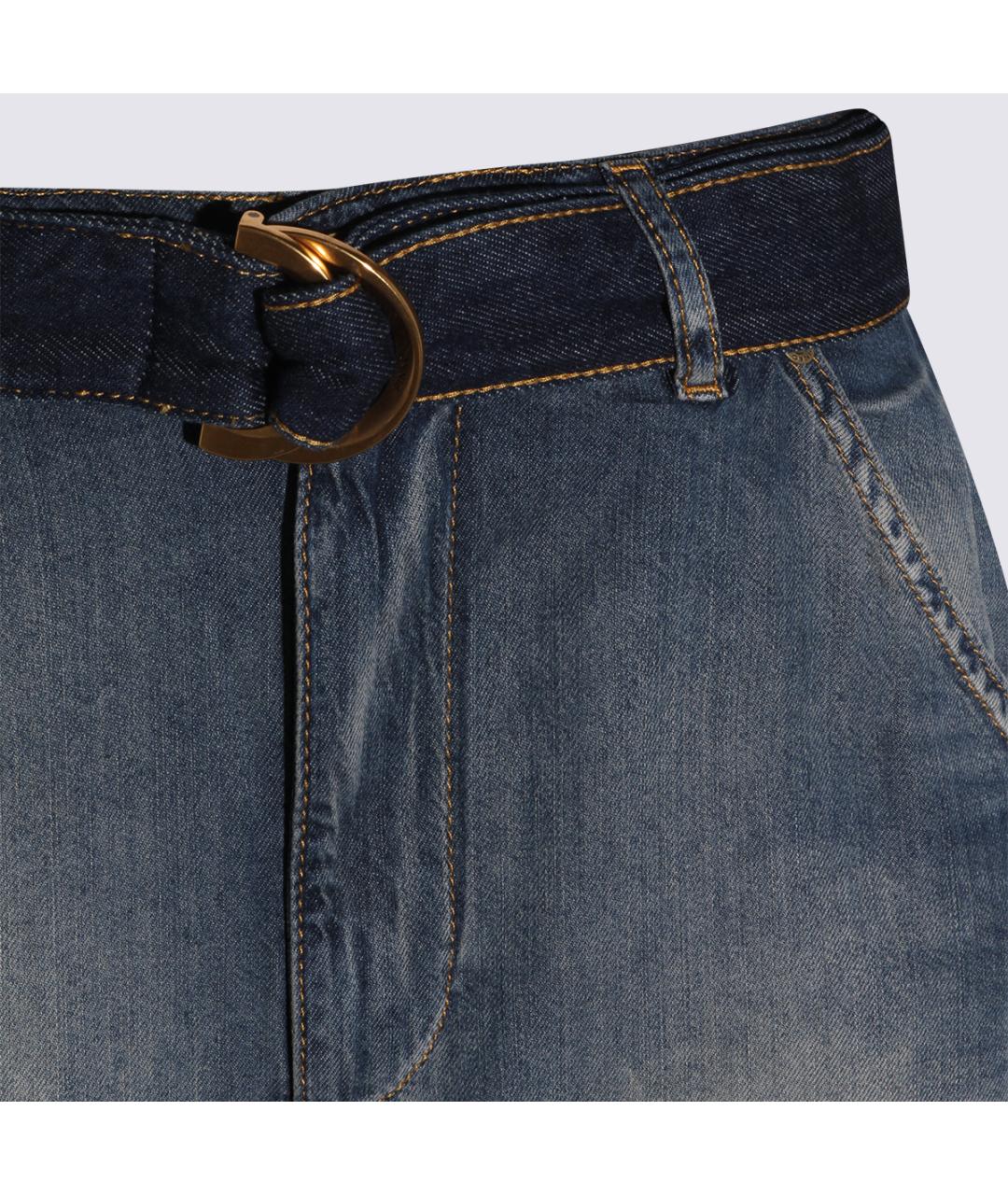 PINKO Синяя хлопковая юбка макси, фото 3