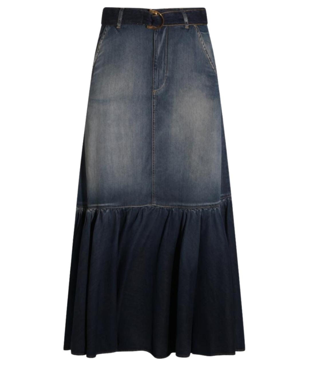 PINKO Синяя хлопковая юбка макси, фото 1