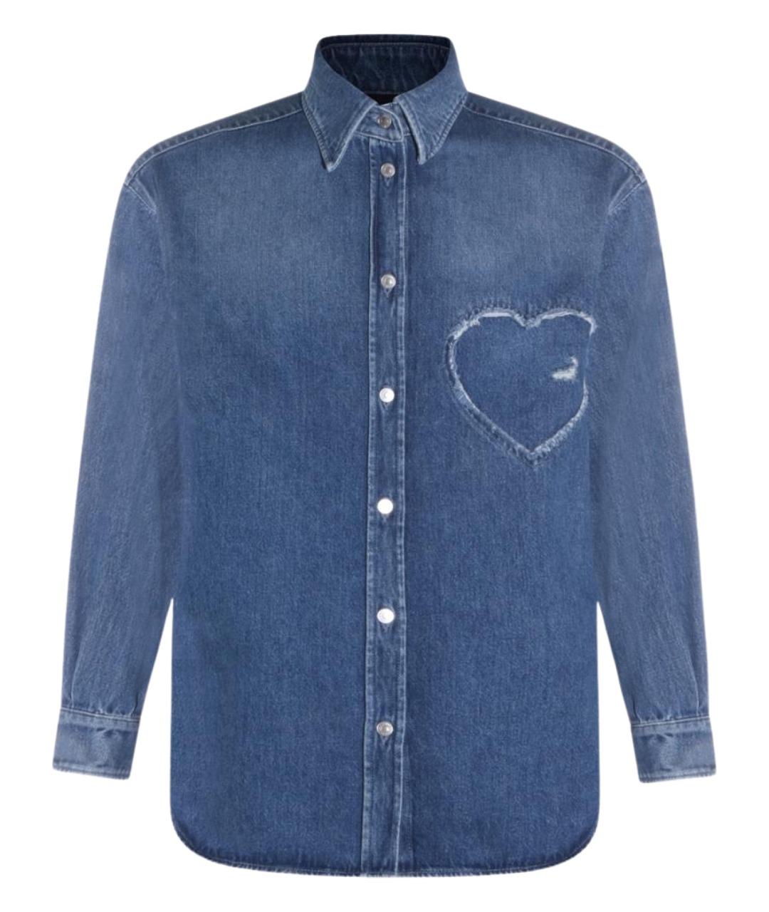 MOSCHINO Синяя хлопковая рубашка, фото 1