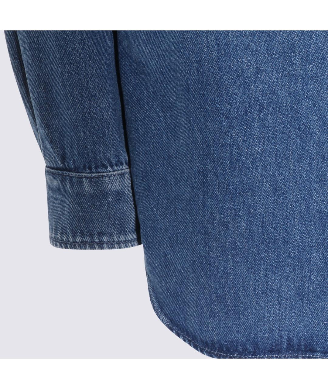 MOSCHINO Синяя хлопковая рубашка, фото 4