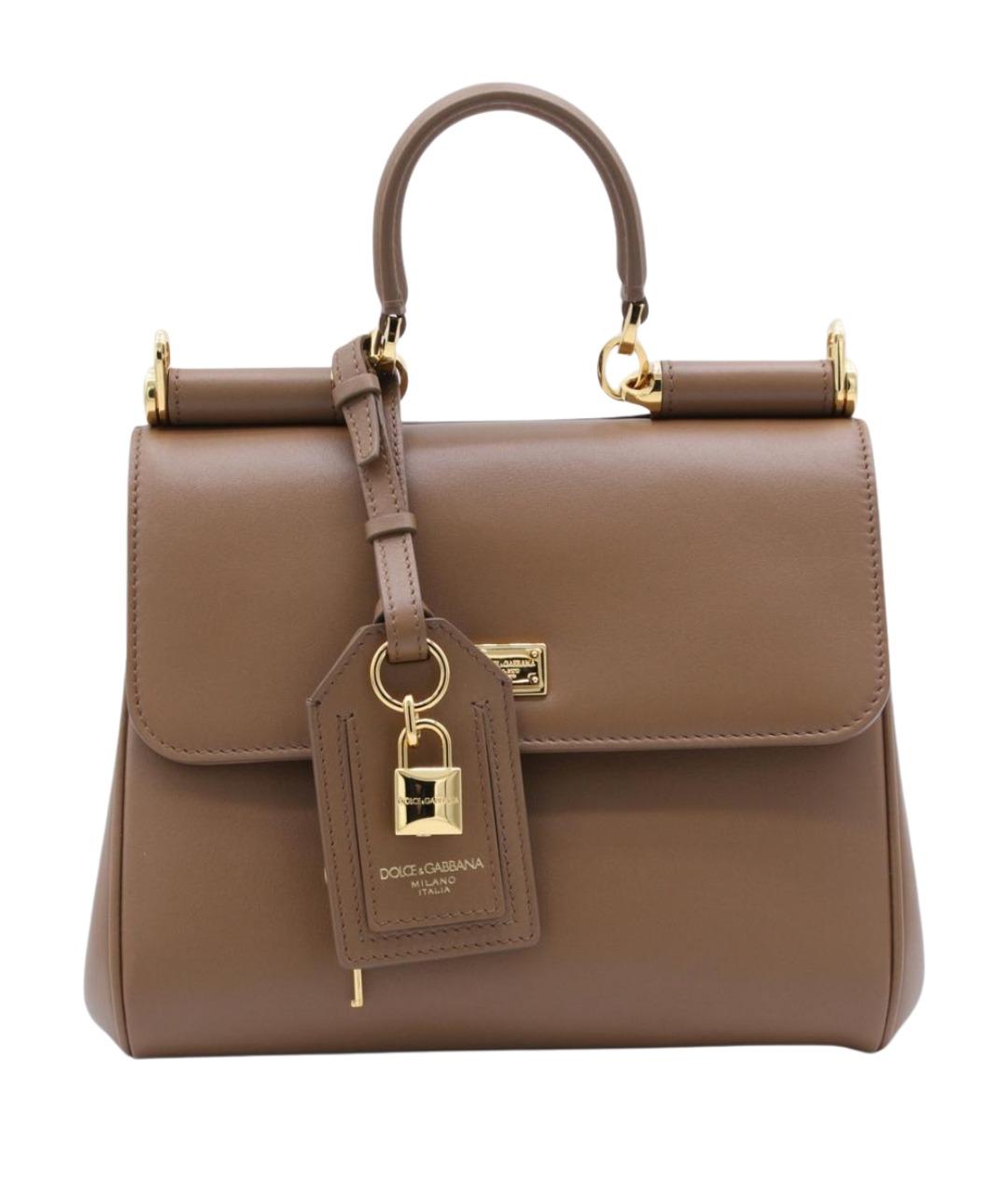 DOLCE&GABBANA Коричневая кожаная сумка тоут, фото 1