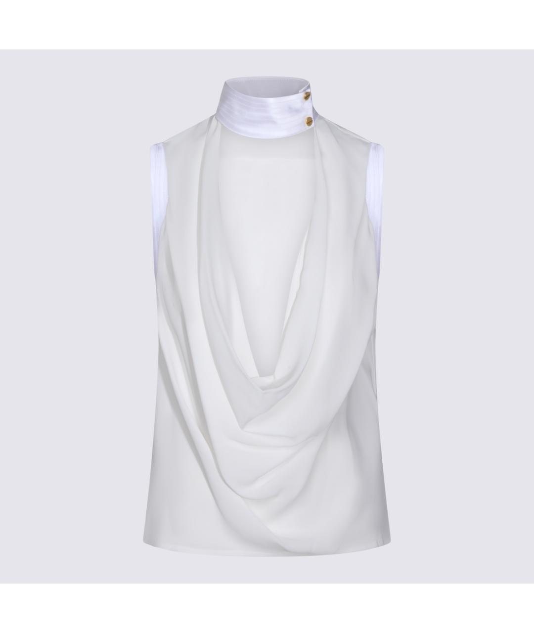 ELISABETTA FRANCHI Бежевая вискозная блузы, фото 4