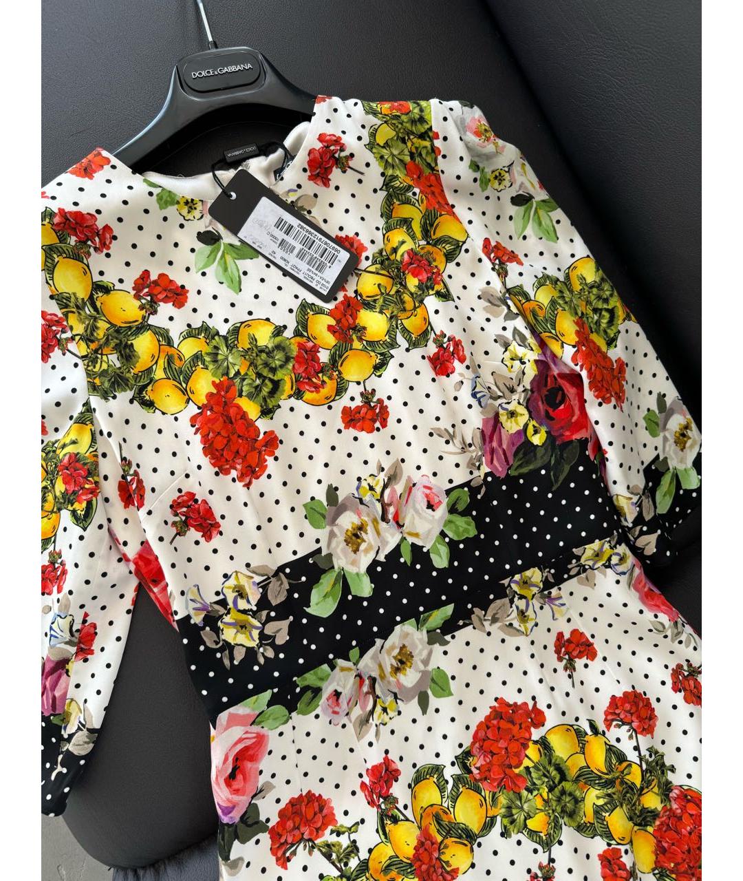 DOLCE&GABBANA Мульти шелковое платье, фото 8