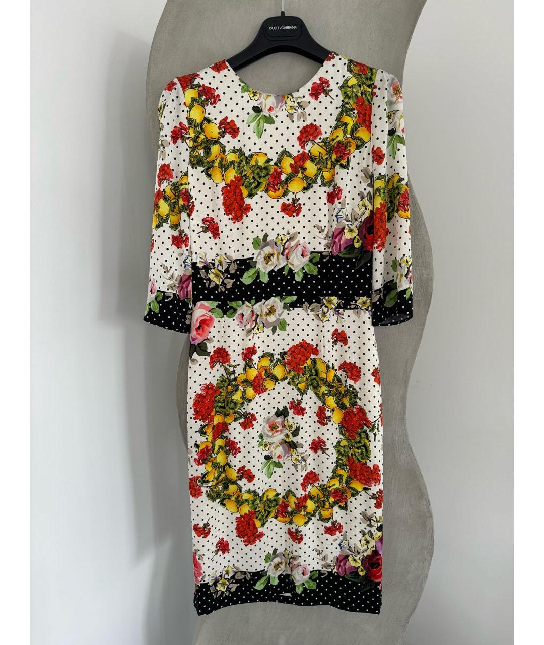 DOLCE&GABBANA Мульти шелковое платье, фото 2