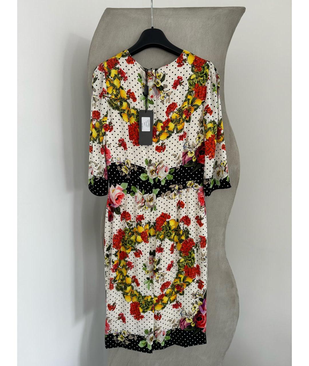 DOLCE&GABBANA Мульти шелковое платье, фото 3