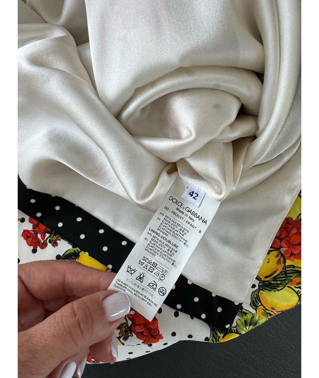 DOLCE&GABBANA Мульти шелковое платье, фото 5