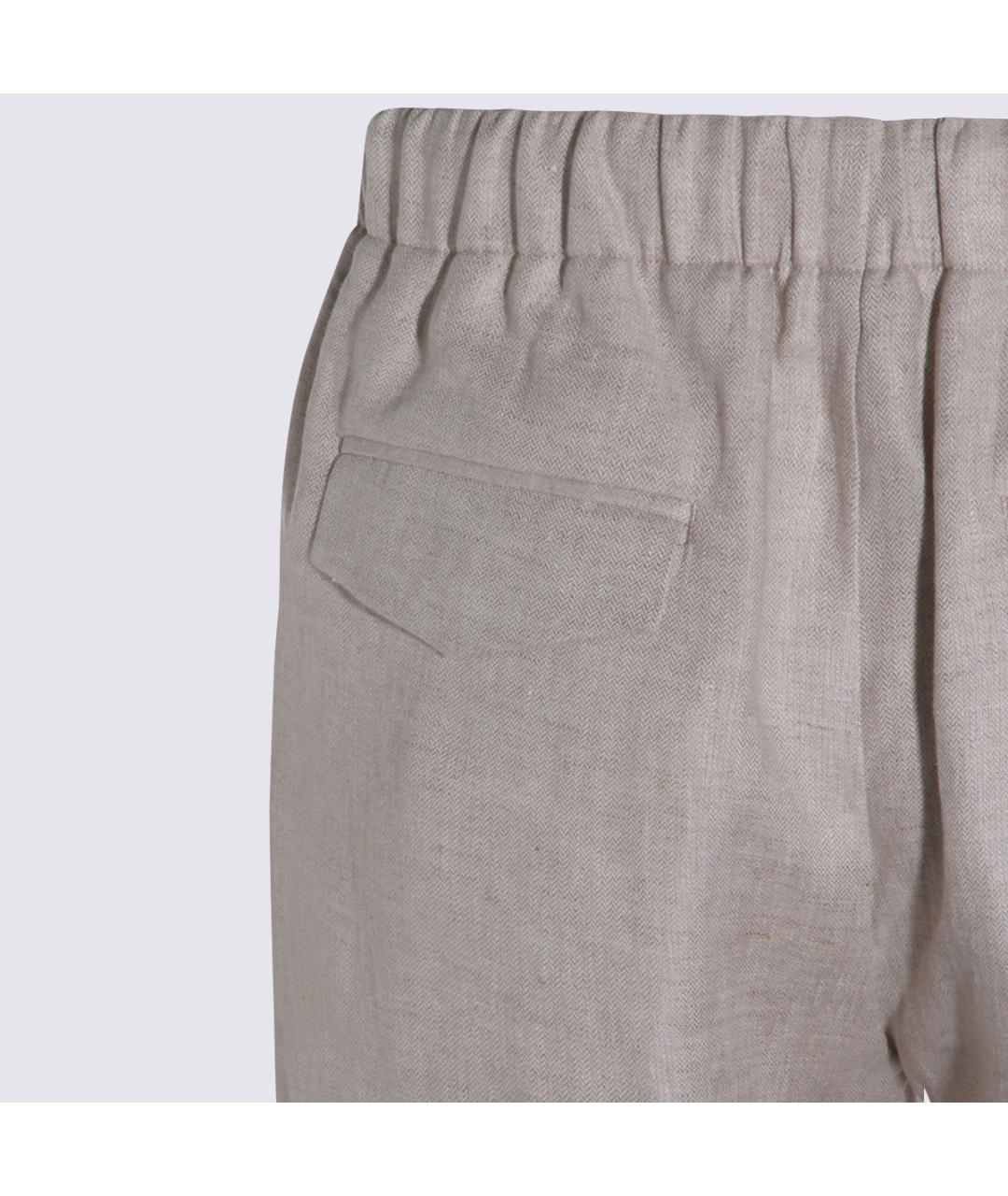 LARDINI Бежевые хлопковые повседневные брюки, фото 4